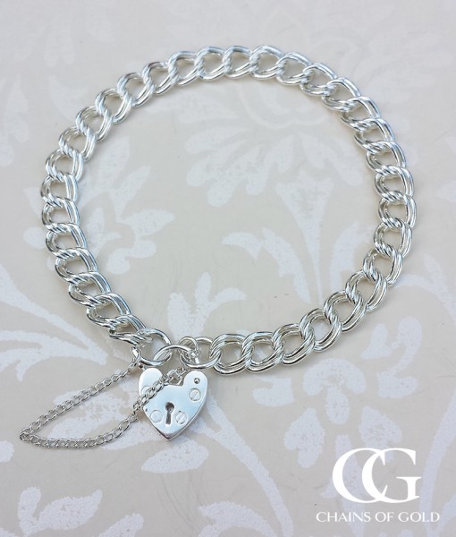 christopher Bracelet Silver Charm charm snake Curb Sterling cross the of Double & Chains 7.5