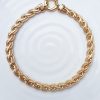 9ct Yellow Gold Textured Spiga Bracelet 7.5''