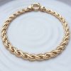 9ct Yellow Gold Textured Spiga Bracelet 7.5''