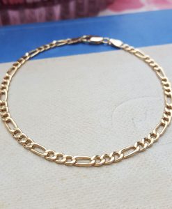 9ct Yellow Gold Figaro Bracelet 7”