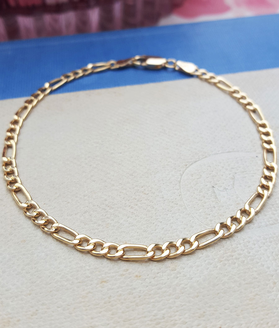 Echtschmuck-Bettelarmbänder & -anhänger Mode 9CT GOLD BRACELET 7.5 inch ...