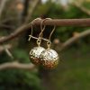 9ct Yellow Gold Diamond Cut Ball Drop Earrings