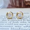 9ct Yellow Gold 5mm Round Doughnut Cubic Zirconia Stud Earrings