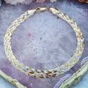 3 colour gold herringbone bracelet