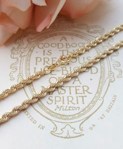 9ct Yellow Gold 3.2mm Rope Chain Necklace 20" 22" 24"