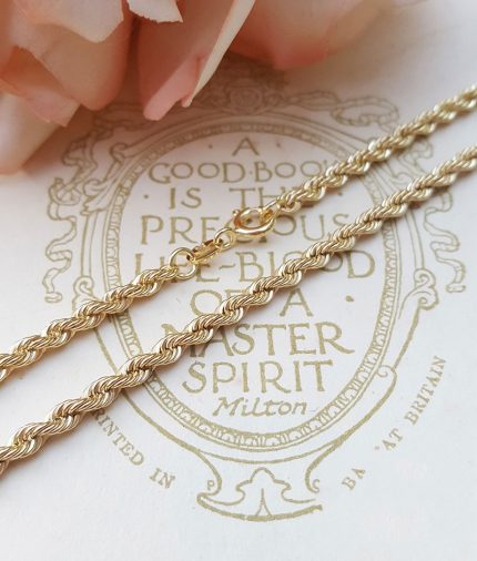 9ct Yellow Gold 3.2mm Rope Chain Necklace 20" 22" 24"