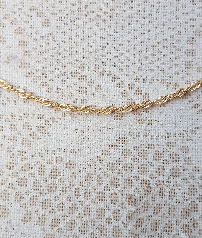 9ct Yellow Gold Diamond Cut Prince of Wales Chain Necklace 18 24