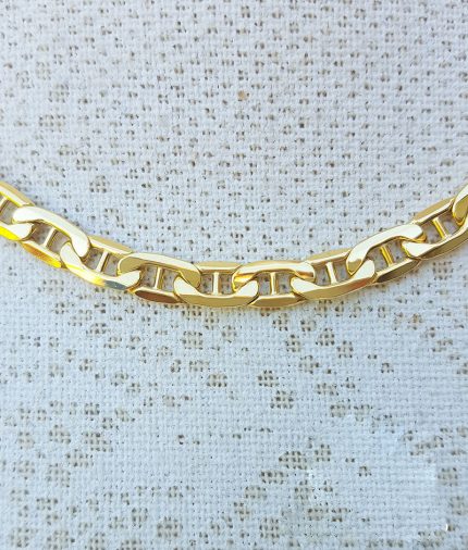 9ct Yellow Gold Diamond Cut Anchor Link 5.4mm Chain Necklace 20" & 22"