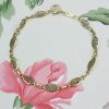 9ct Yellow Gold Filigree Oval Bracelet 7''