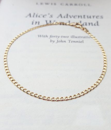 9ct Yellow Gold Small Flat Curb Bracelet 7''