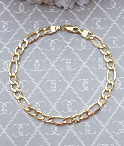 Diamond Cut Figaro Bracelet