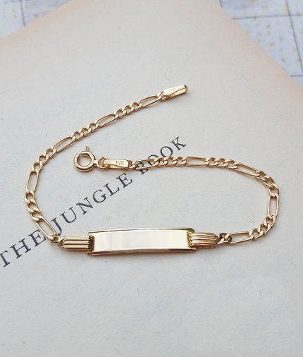 9ct Yellow Gold Children's Figaro ID Bracelet