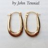 9ct Yellow Gold Polished Oval Creole Earrings