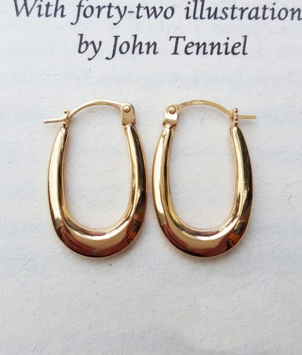 9ct Yellow Gold Polished Oval Creole Earrings