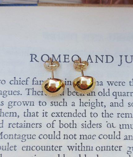9ct Yellow Gold 8mm Half Ball Polished Stud Earrings