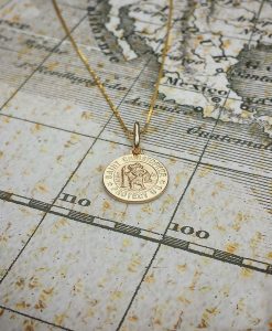 9ct Yellow Gold 1.2cm St Christopher Pendant & Chain