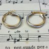 9ct Two Colour Gold Crossover Hoop Earrings 1.9cm
