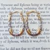 9ct Two Colour Gold Patterned Hoop Earrings