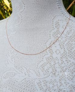 9ct Rose Gold 0.8mm Diamond Cut Curb Chain Necklace