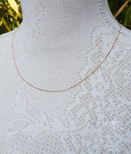 9ct Rose Gold 0.8mm Diamond Cut Curb Chain Necklace