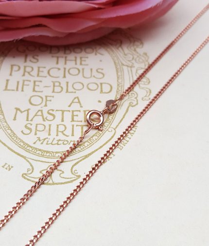 9ct Rose Gold 1.5mm Diamond Cut Curb Chain Necklace