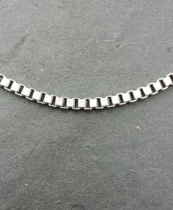 9ct White Gold Box 2.1mm Chain Necklace 20"