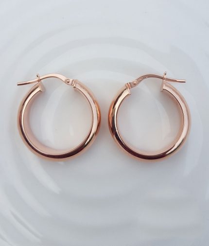 Fine 9ct Rose Gold Hoop Earrings | Small Rose Gold Hoops