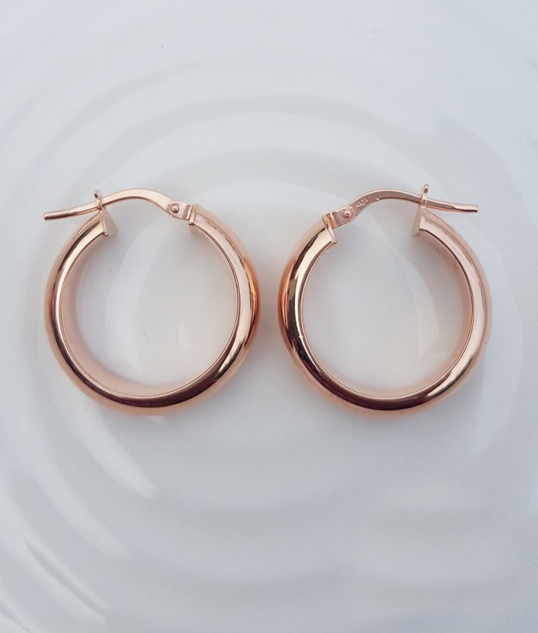 Fine 9ct Rose Gold Hoop Earrings Small Rose Gold Hoops