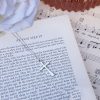 9ct White or Yellow Gold 2.6cm Cross Necklace