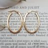 9ct Yellow Gold Square Tube Oval Hoop Earrings