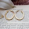 9ct Yellow Gold Square Tube Oval Hoop Earrings