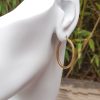 9ct Yellow Gold Square Tube Oval Hoop Earrings
