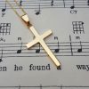 9ct Yellow Gold 2.6cm Cross Pendant & Chain