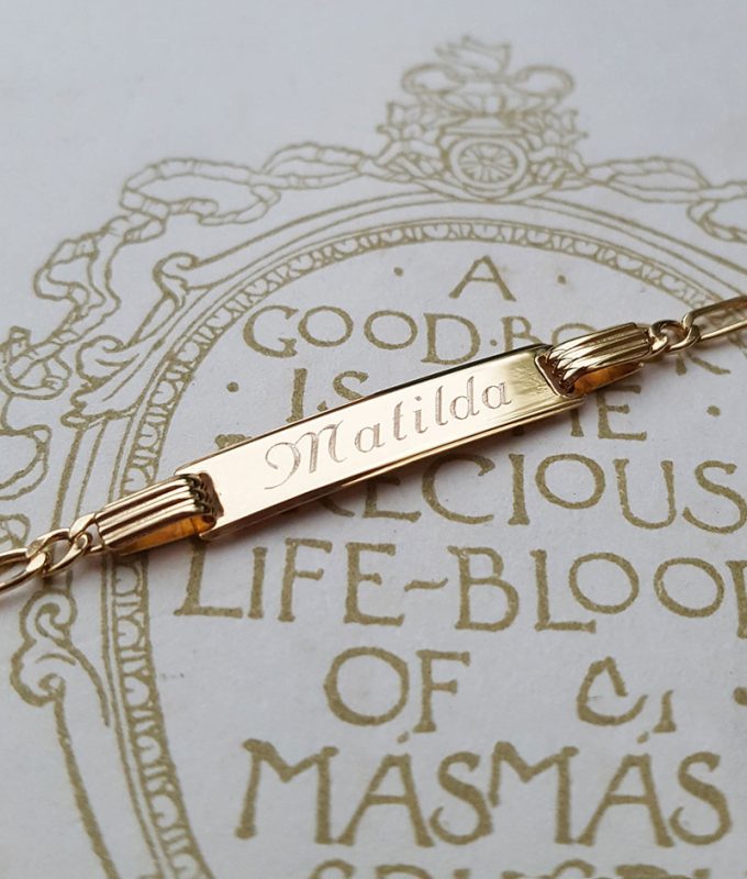 9ct Yellow Gold Children's Figaro ID Bracelet