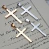 9ct Solid Yellow or White Gold Cross Pendant Necklace (Medium & Large)