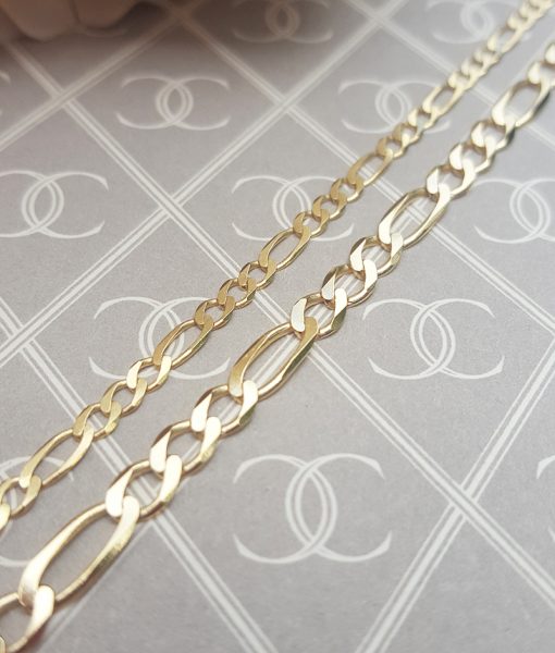 
9ct Yellow Gold Diamond Cut Figaro 2.8mm Chain Necklace
