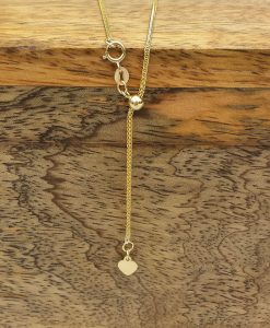 9ct Gold Adjustable Spiga Chain 22 Inches in White, Yellow or Rose