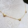 9ct yellow gold heart charm necklace