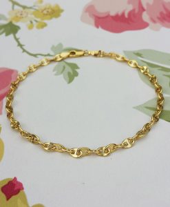 9ct Yellow Gold Gucci Style Mariner Bracelet 7.5"