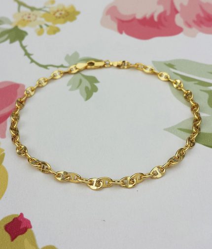 9ct Yellow Gold Gucci Style Mariner Bracelet 7.5"