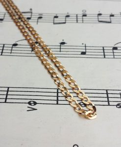 9ct Yellow Gold Diamond Cut Flat Curb 3.6mm Chain