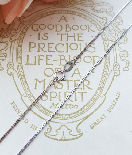 9ct White Gold Box 0.6mm Chain Necklace