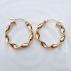 9ct Gold 2.4cm Hoop Earrings with Twist Detail