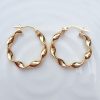 9ct Gold 2.4cm Hoop Earrings with Twist Detail