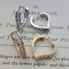 9ct Gold Sparkling Heart Shaped Huggy Earrings in White or Yellow