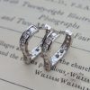 9ct Gold Sparkling Heart Shaped Huggy Earrings in White or Yellow