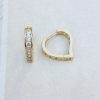 9ct Gold Sparkling Heart Shaped Huggy Earrings in White or Yellow