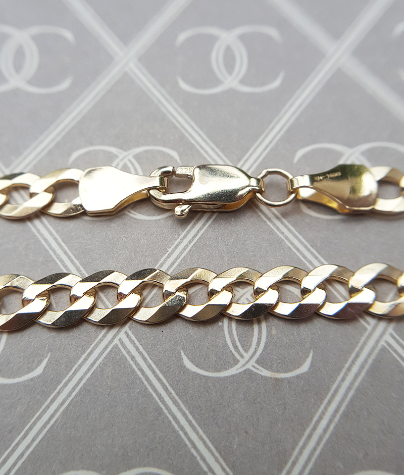 Men's Solid 9ct Yellow Gold 4.5mm Curb 