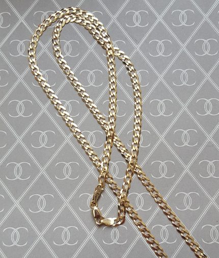 9ct Yellow Gold Diamond Cut Flat Curb 