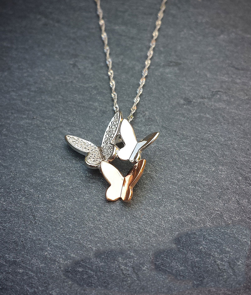 Butterfly slider necklace